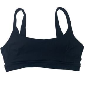 Aerie Black Textured Women's Scoop Swim Top Lined Size Large